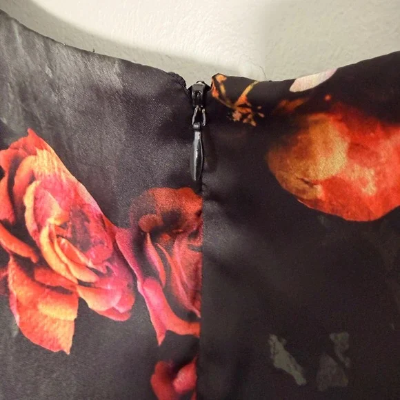 Adriana Papell Spring Satin Floral Dress (12) Elegant Sleeveless Wedding Guest - Picture 12 of 16